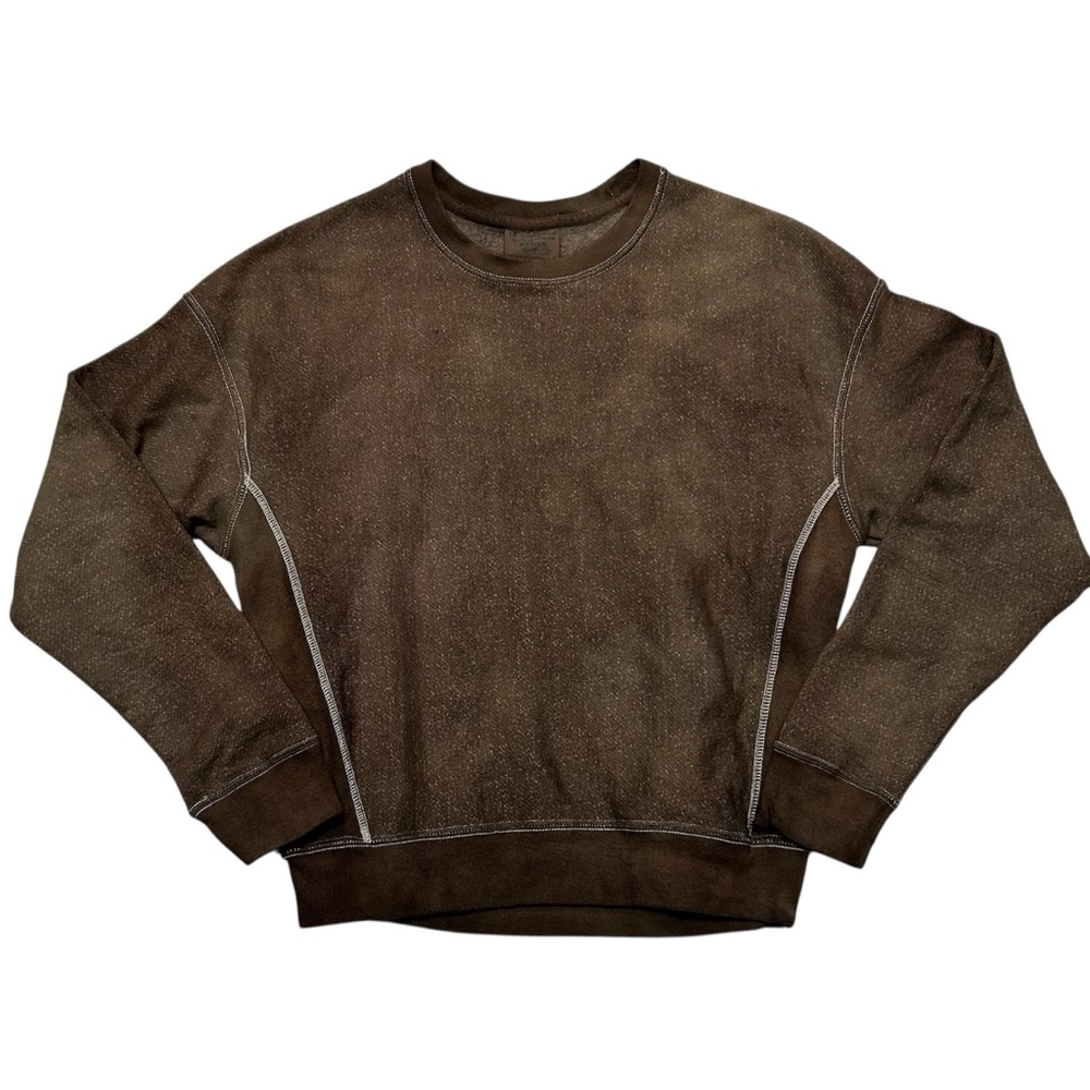 Vintage Champion Reverse Weave Contrast Stitch Brown M Pullover Made in Honduras